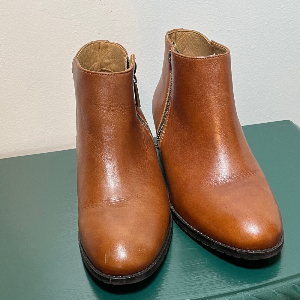 Samuel Hubbard Valencia Whiskey Tan Genuine‎ Leather Women's Ankle Boots Sz 9M